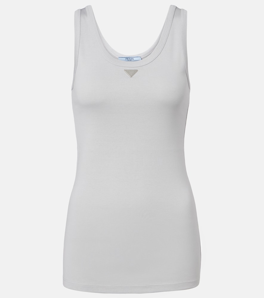 Prada Ribbed-knit cotton tank top