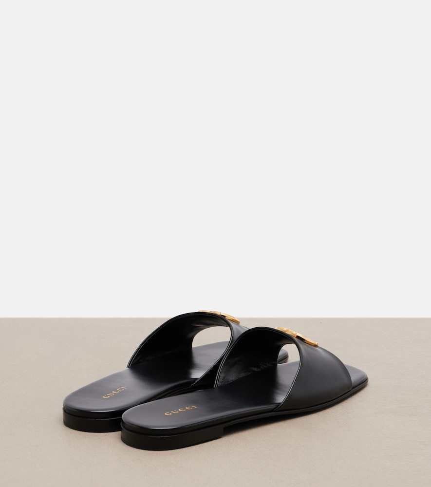  Gucci Gucci Double G Leather Slides 