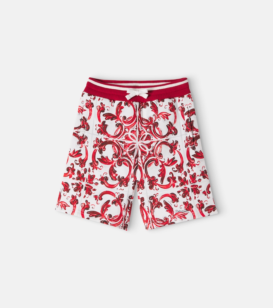 Dolce & Gabbana Kids Boys Red Dolce & Gabbana Majolica Print Bermuda Shorts In - 4 Yrs - Image 3