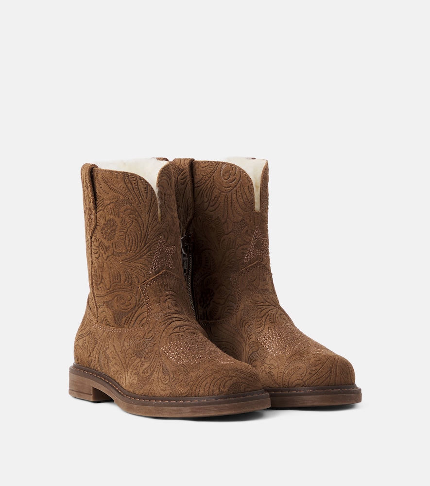 Stivali Young Wish in pelle con shearling