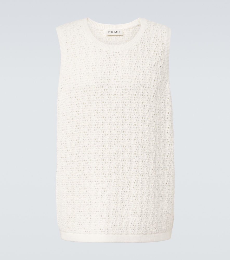 Canotta in misto cotone crochet