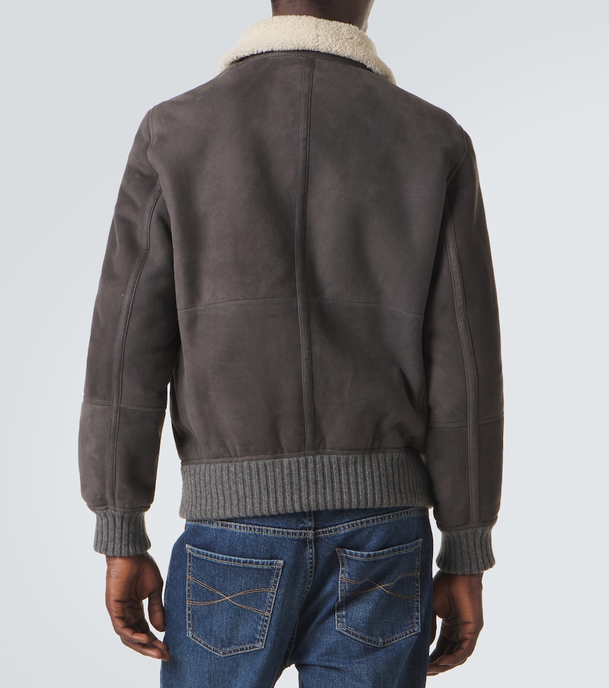 Cashmere-Trimmed Shearling Blouson Jacket