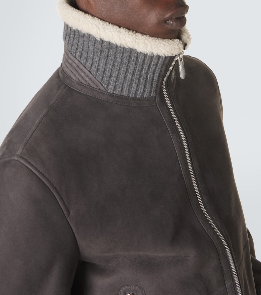 Cashmere-Trimmed Shearling Blouson Jacket