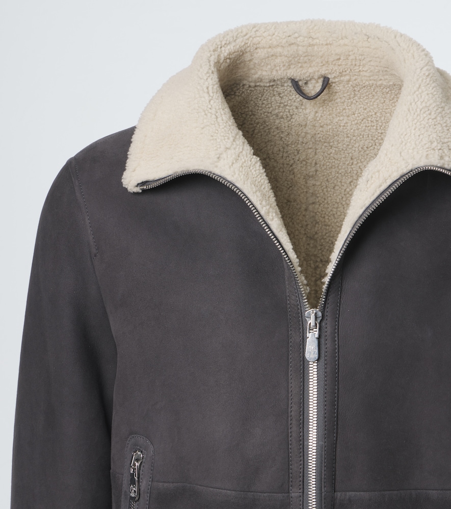 Cashmere-Trimmed Shearling Blouson Jacket