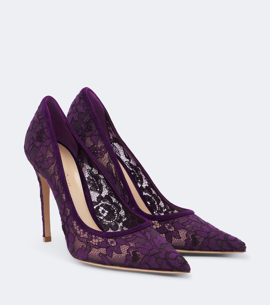 Pumps Claudia in pizzo con suede