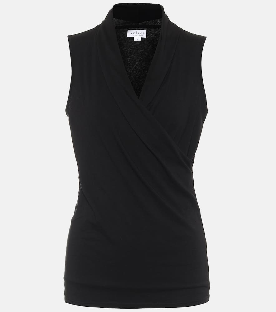 Adelise stretch-cotton jersey top