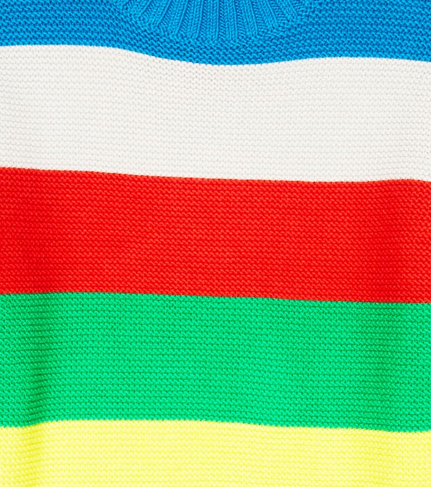Stella Mccartney Kids Wool And Cotton Sweater With Multicolored Stripes Pattern In Multicolor