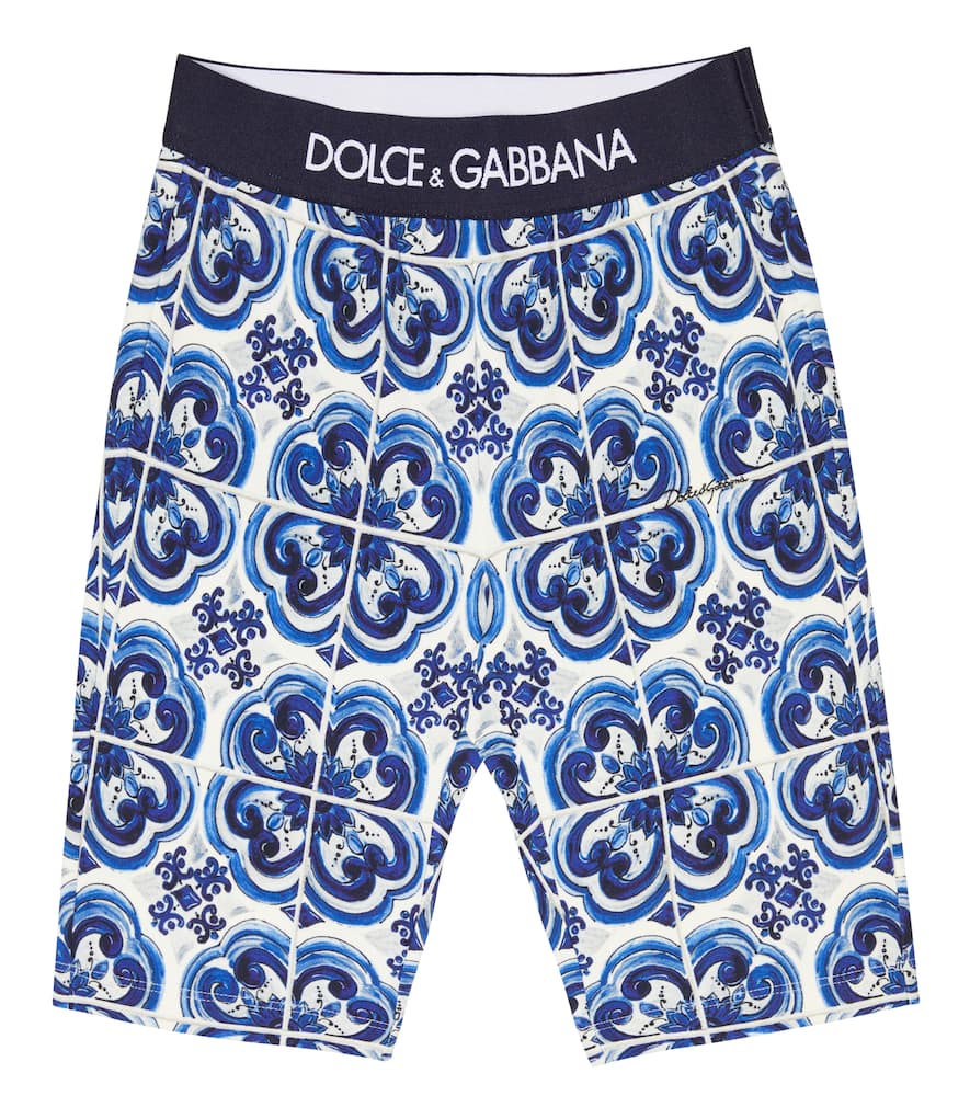 Dolce & Gabbana Kids Printed cotton-blend biker shorts