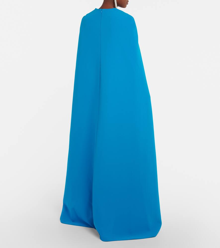 Shop Safiyaa Cape Crêpe Maxi Dress In Neptune