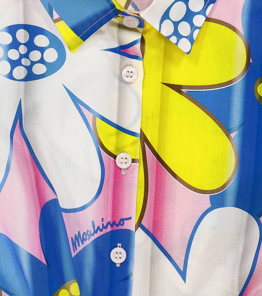 Moschino Floral Cotton-blend Top In Pink Flowers