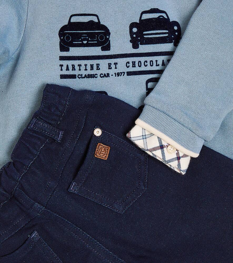 TARTINE ET CHOCOLAT BABY SET AUS SWEATSHIRT, HEMD UND HOSE