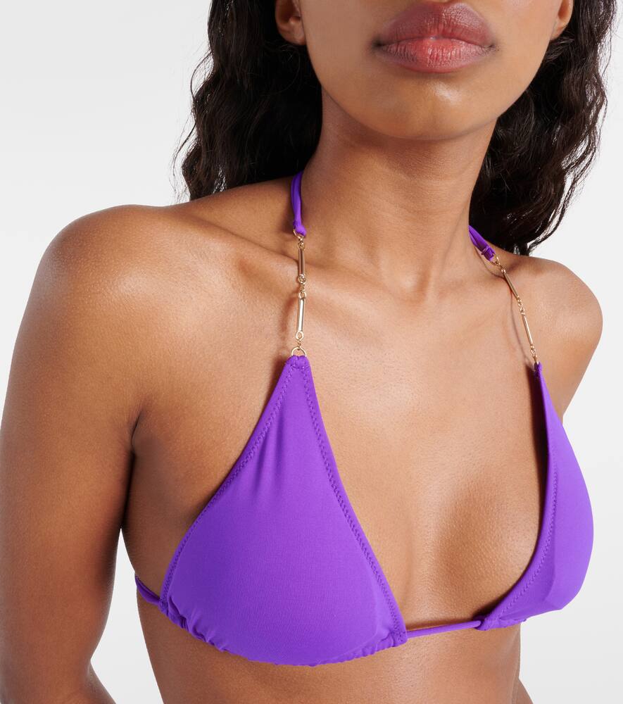 Melissa Odabash Mykonos Triangle Bikini Top In Purple