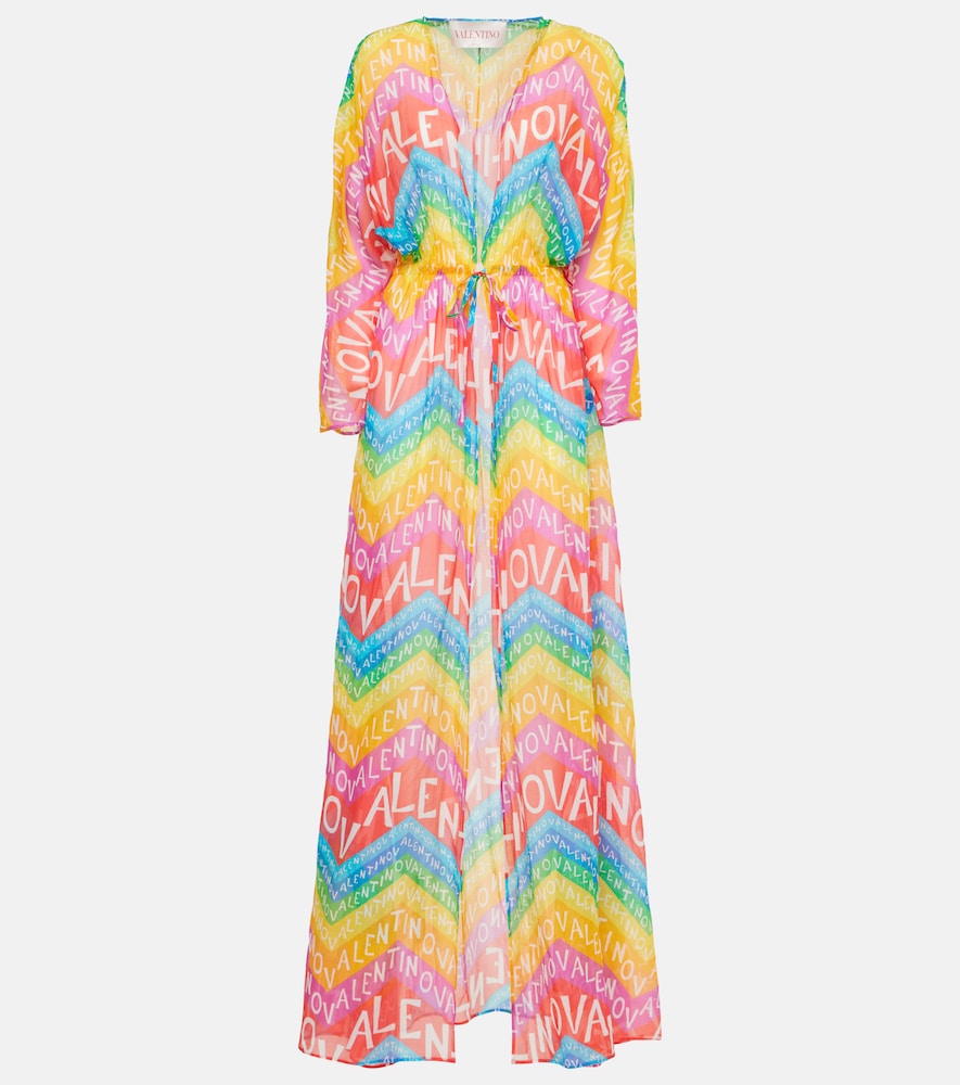 Valentino Logo cotton-blend beach cover-up