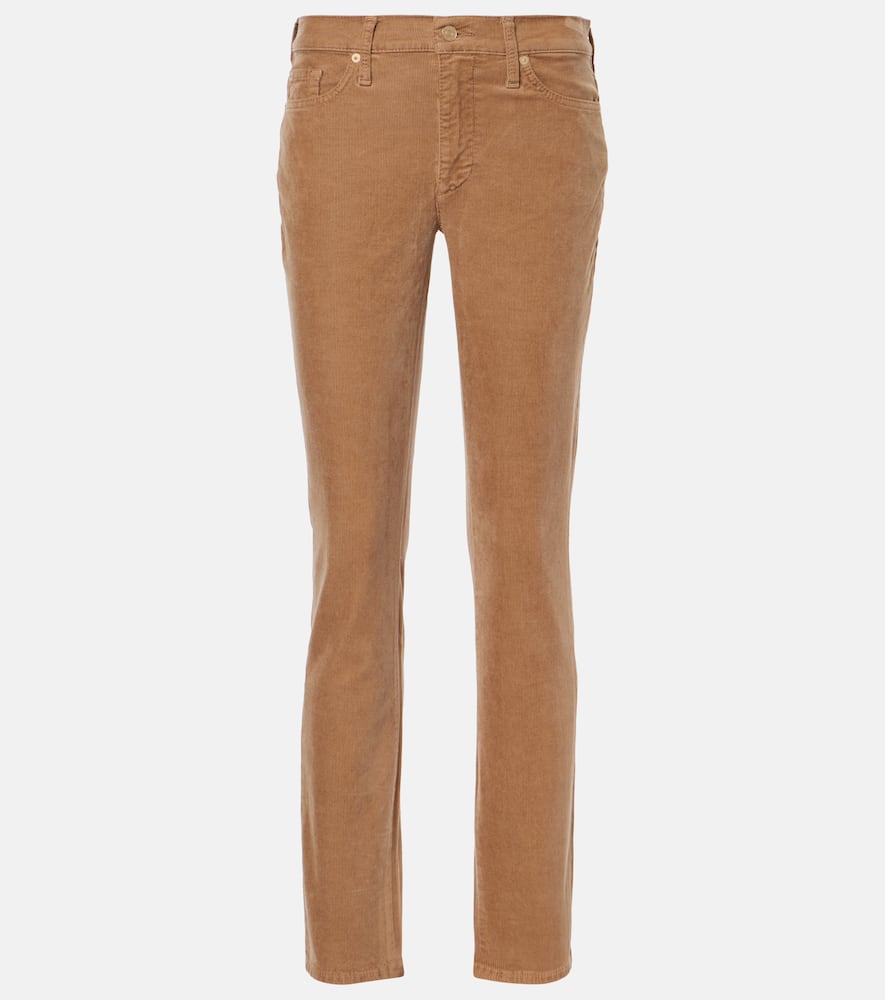 7 For All Mankind Roxanne Corduroy Straight Jeans In Beige