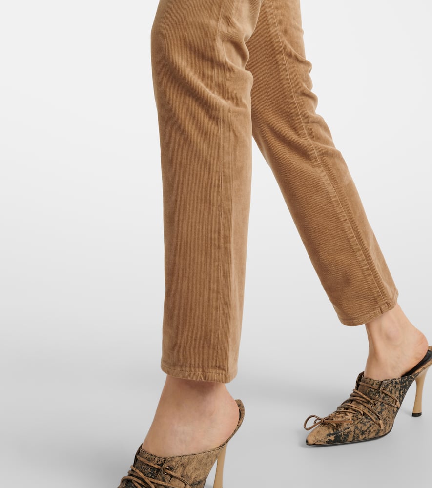 7 For All Mankind Roxanne Corduroy Straight Jeans In Beige