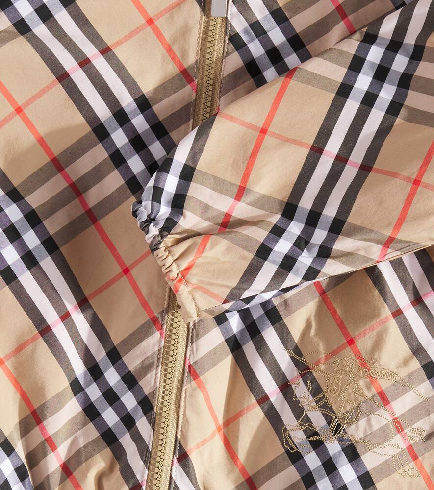 Burberry Check Reversible Technical Jacket In Beige