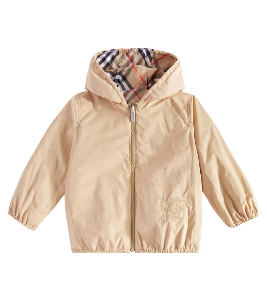 Burberry Check Reversible Technical Jacket In Beige