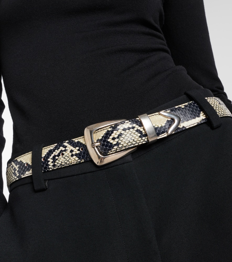 Khaite Benny Snake-effect Leather Belt In Multicoloured
