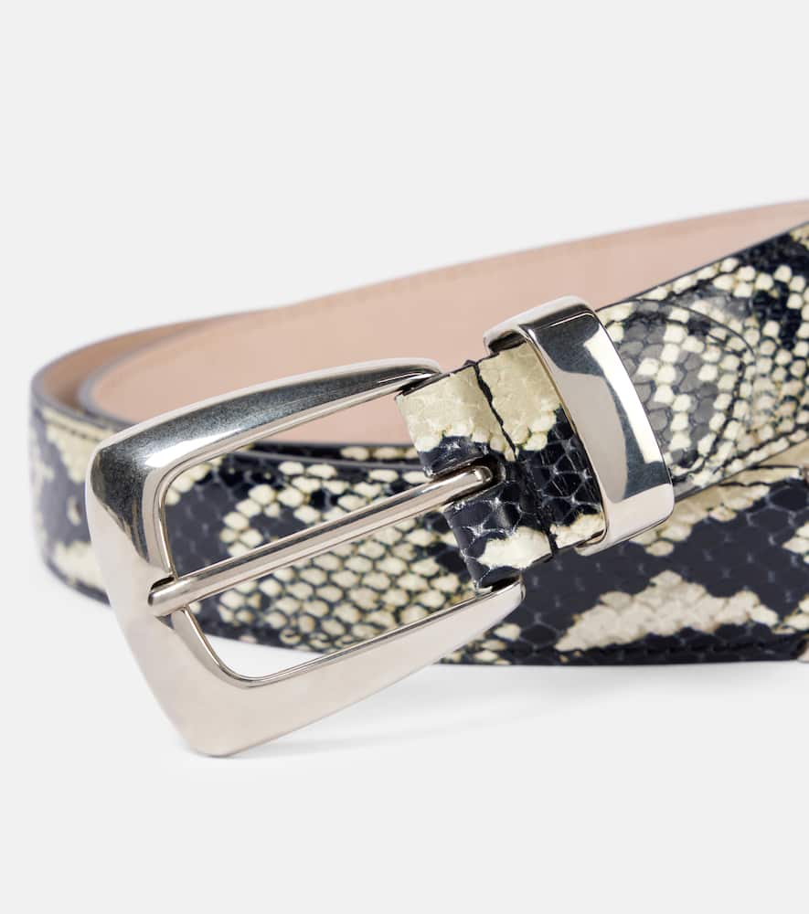 Khaite Benny Snake-effect Leather Belt In Multicoloured