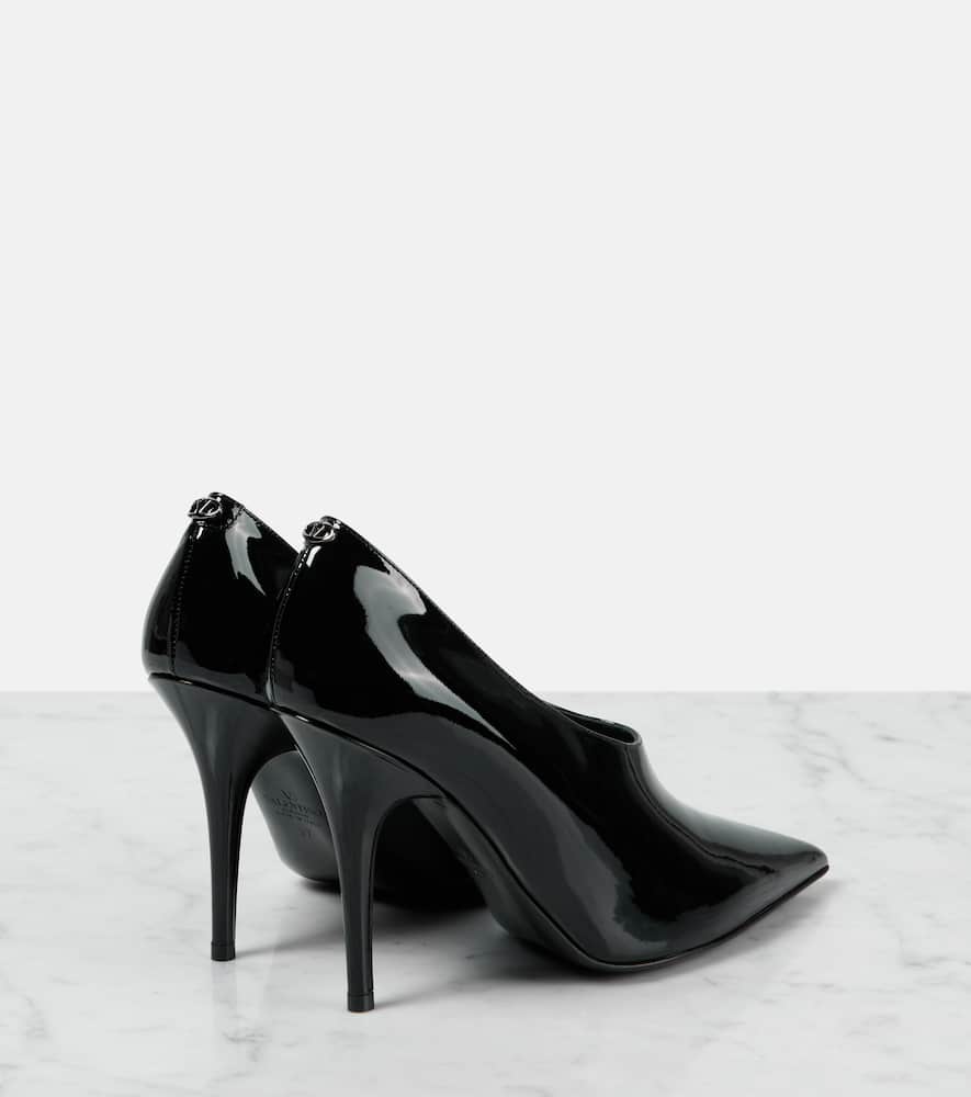Valentino Garavani 105mm Le Salon Leather Pumps In Black