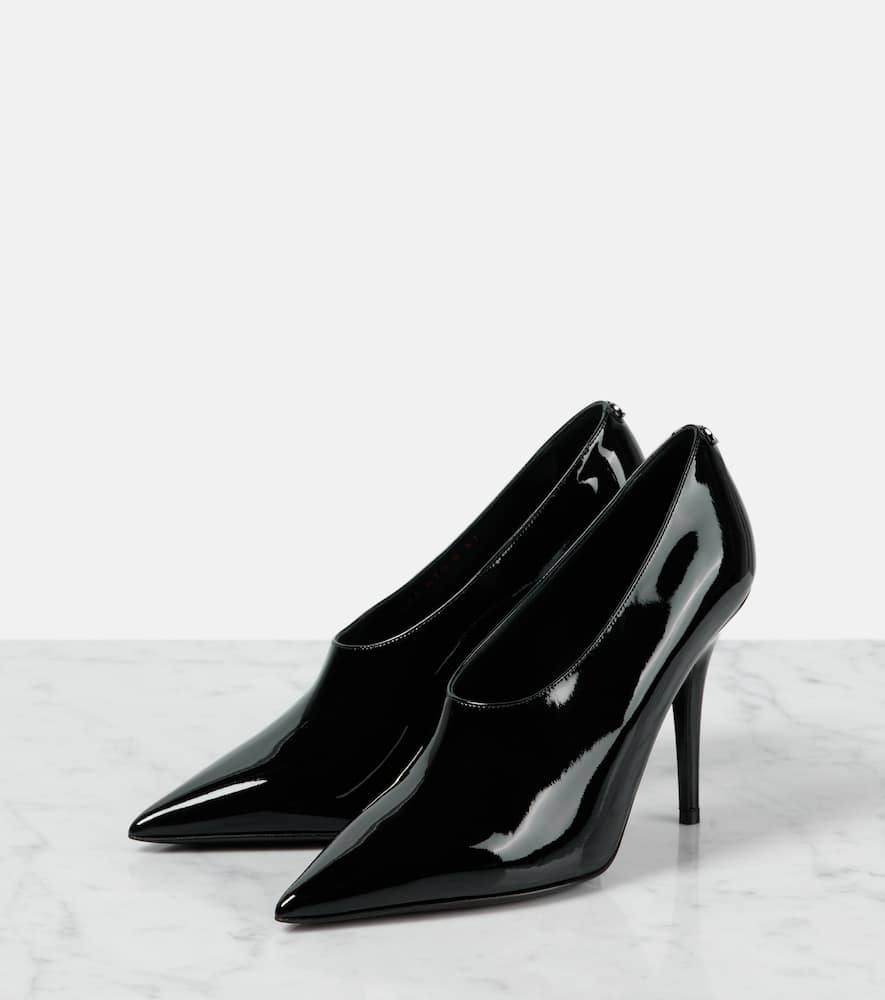 Valentino Garavani 105mm Le Salon Leather Pumps In Black