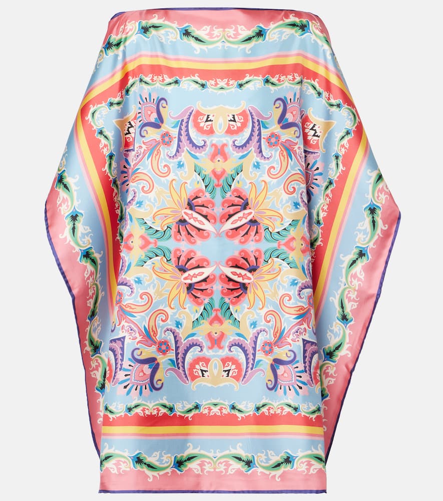 Etro Printed Silk Foulard Top In Multicoloured