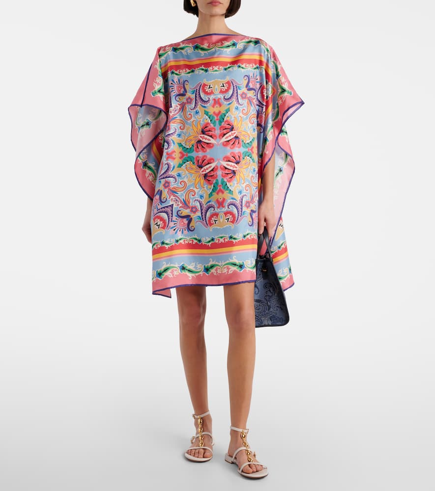 Etro Printed Silk Foulard Top In Multicoloured