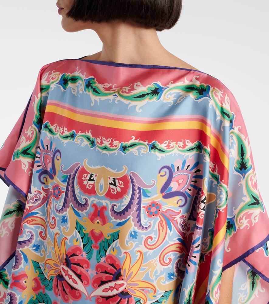 Etro Printed Silk Foulard Top In Multicoloured
