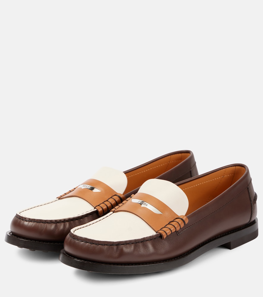  Tod's Tod's Colorblocked Leather Penny Loafers 