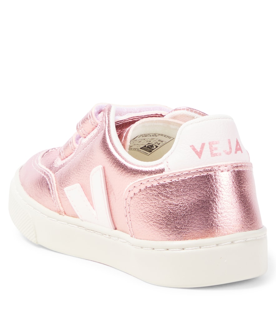  Veja Kids Veja Kids V-12 Metallic Leather Sneakers 