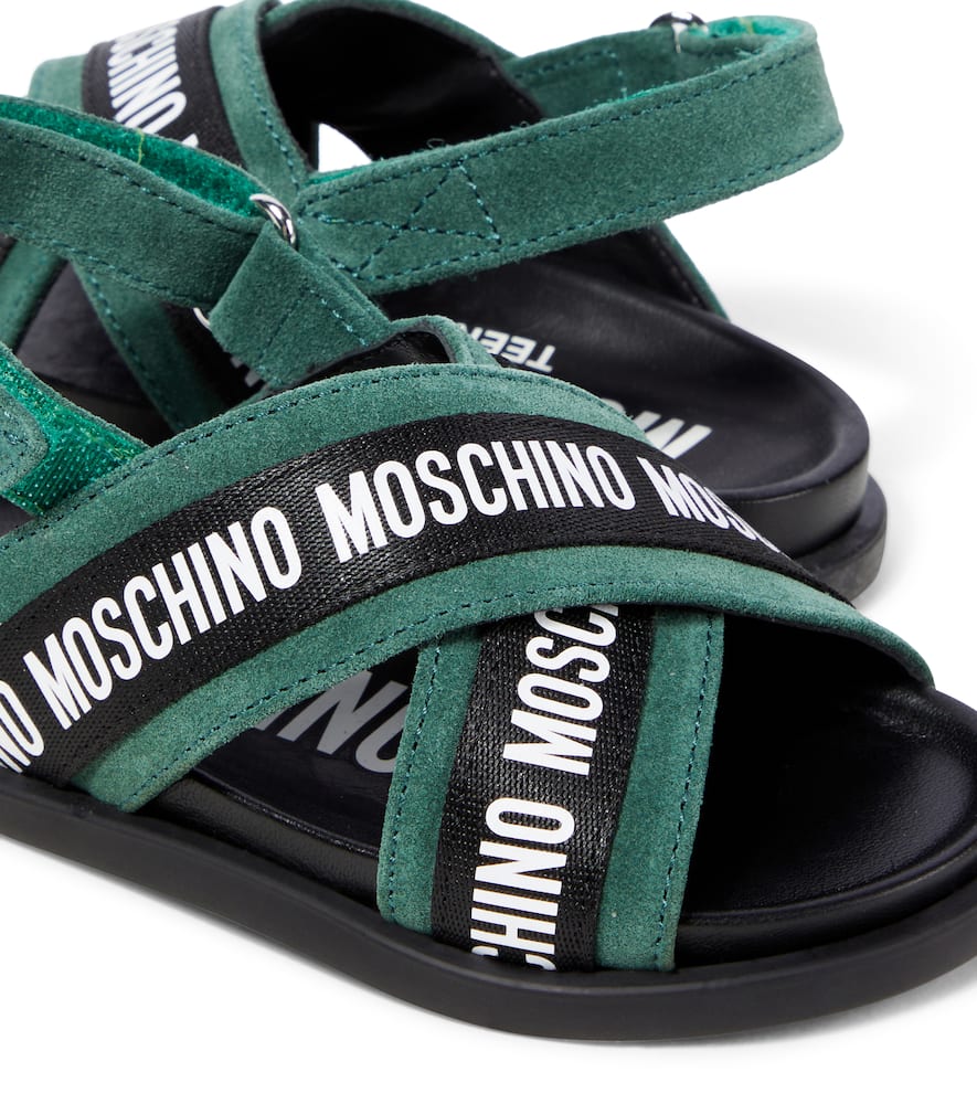 MOSCHINO LOGO LEATHER SANDALS