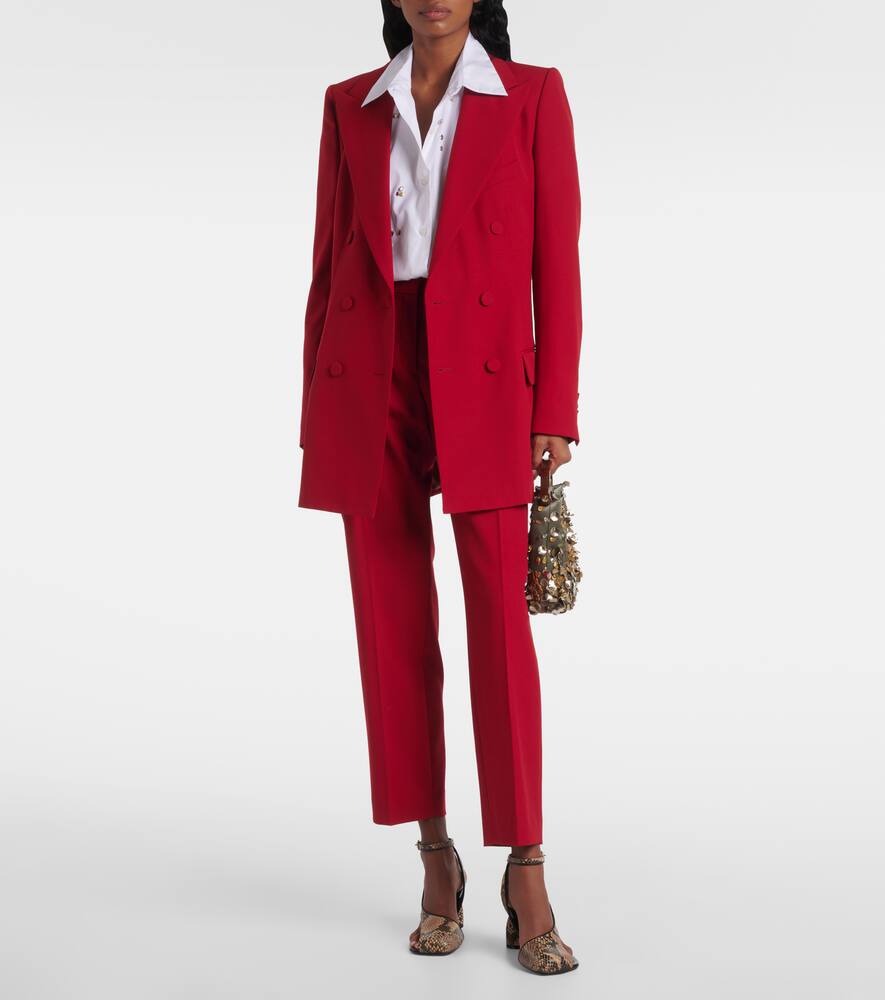 Dries Van Noten Poumas Straight Leg Wool Trousers In Red