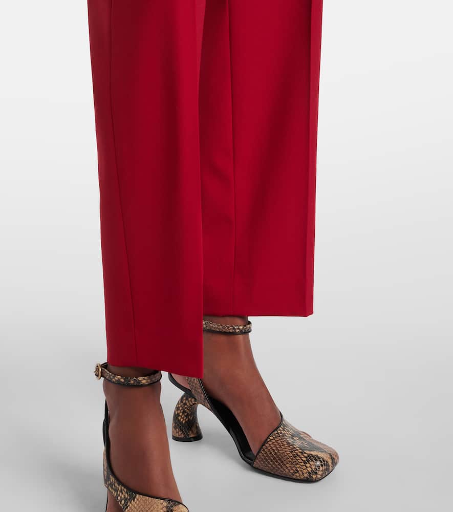 Dries Van Noten Poumas Straight Leg Wool Trousers In Red
