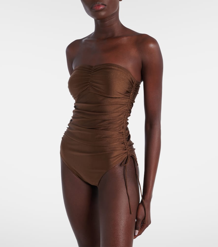 Melissa Odabash Sydney Bandeau Swimsuit In Brown