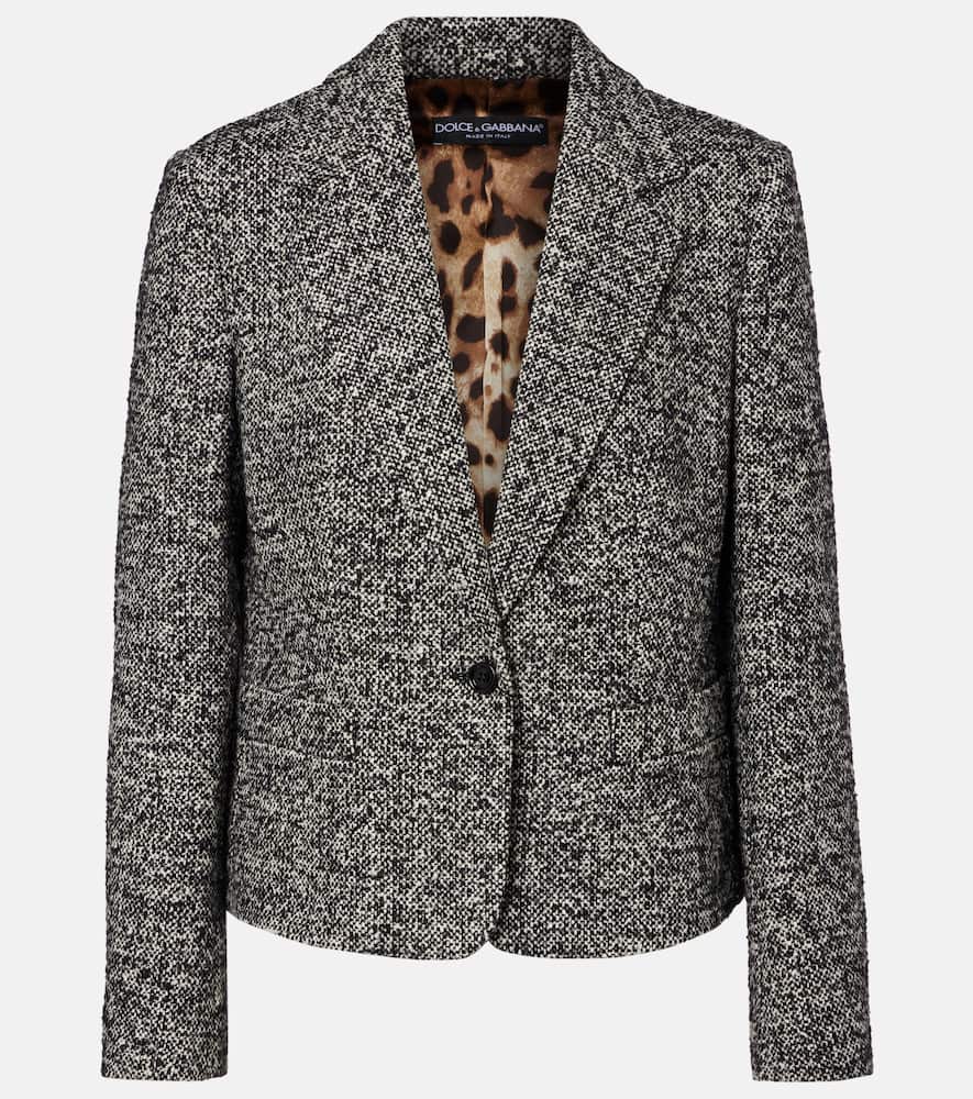 Dolce & Gabbana Wool, Silk, And Alpaca-blend Jacket In Gray