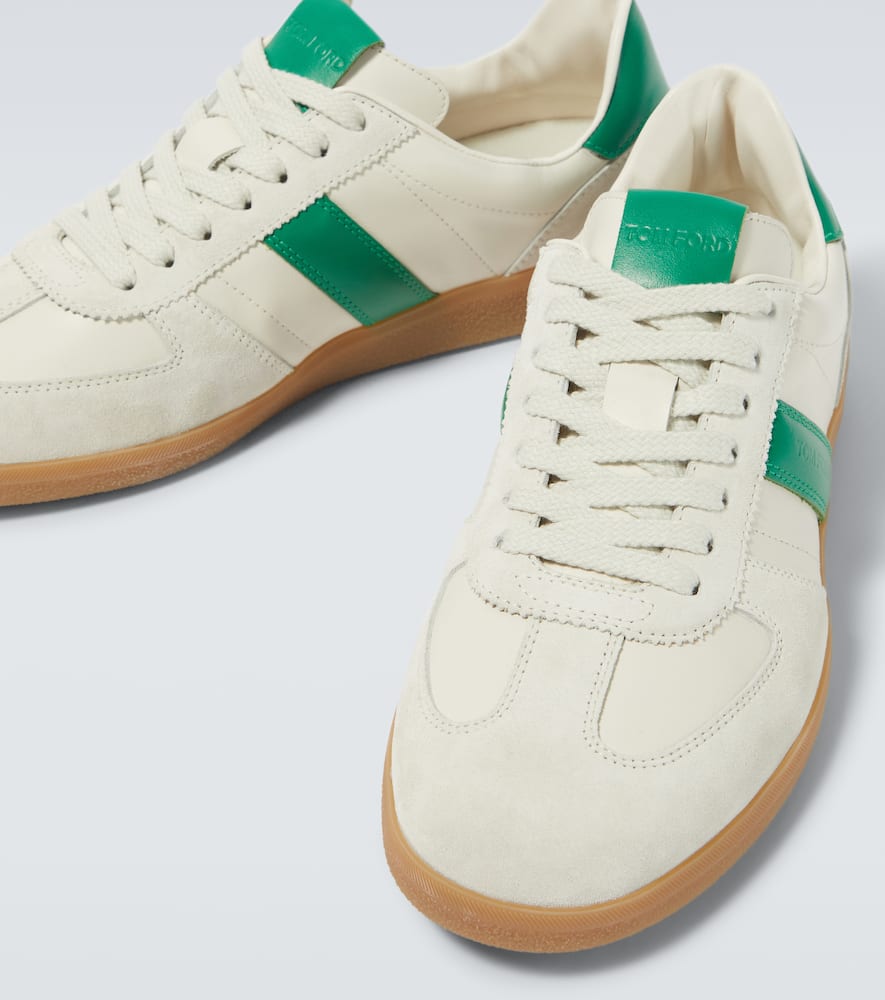 Tom Ford Suede-trimmed Leather Sneakers In Yellow