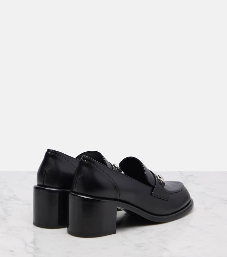 Gucci Horsebit Leather Loafer Pumps In Black