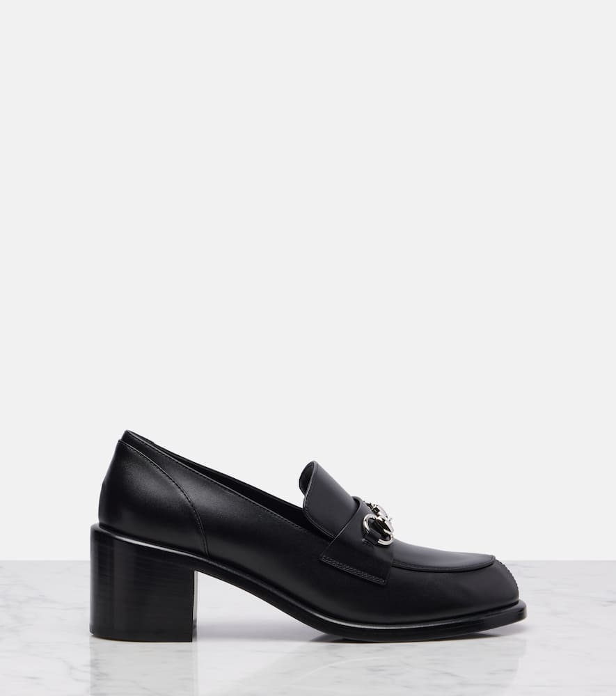 Gucci Horsebit Leather Loafer Pumps In Black