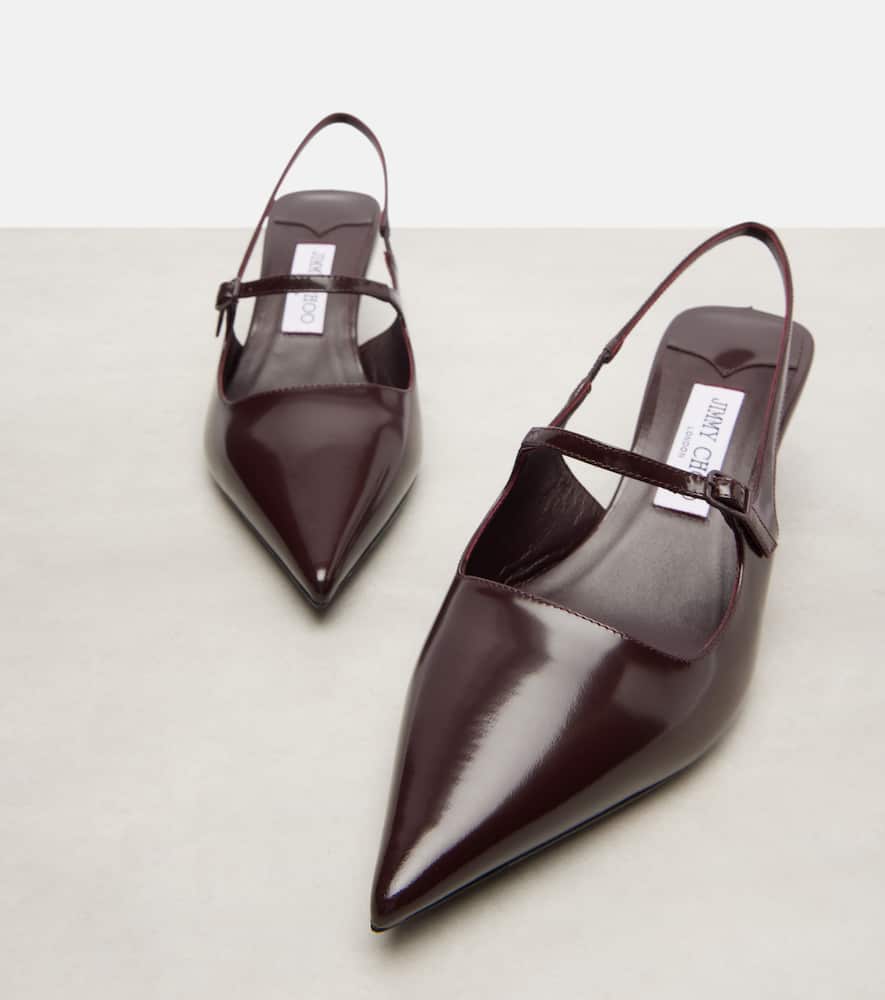 Jimmy Choo Didi 45 Slingback In Brushed Leather In Brown