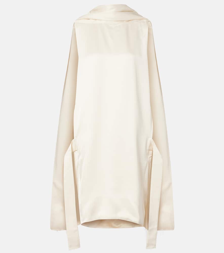 Totême Cocoon Deconstructed Satin Minidress In Sand