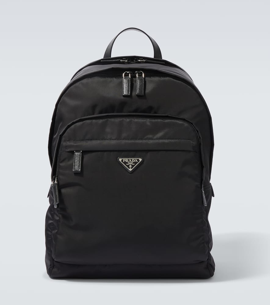 Re-Nylon leather-trimmed backpack