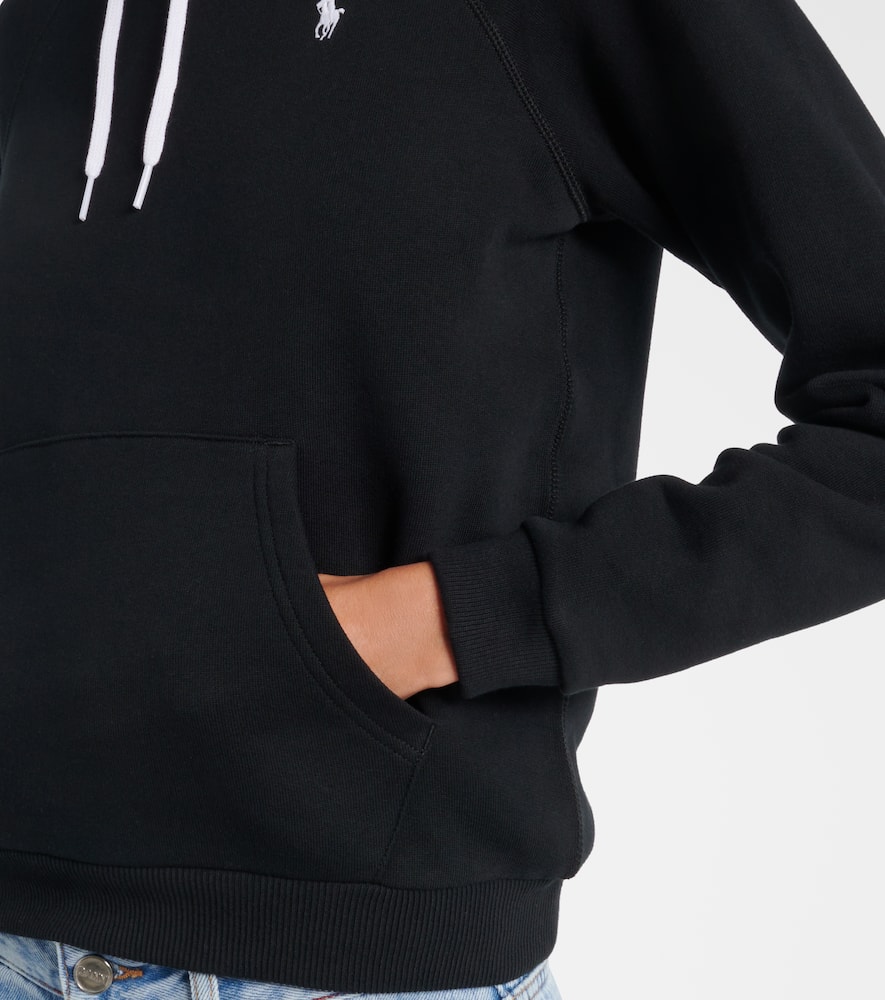 Polo Ralph Lauren Women's Shrunken Fit Fleece Hoodie Sweatshirt In Black
