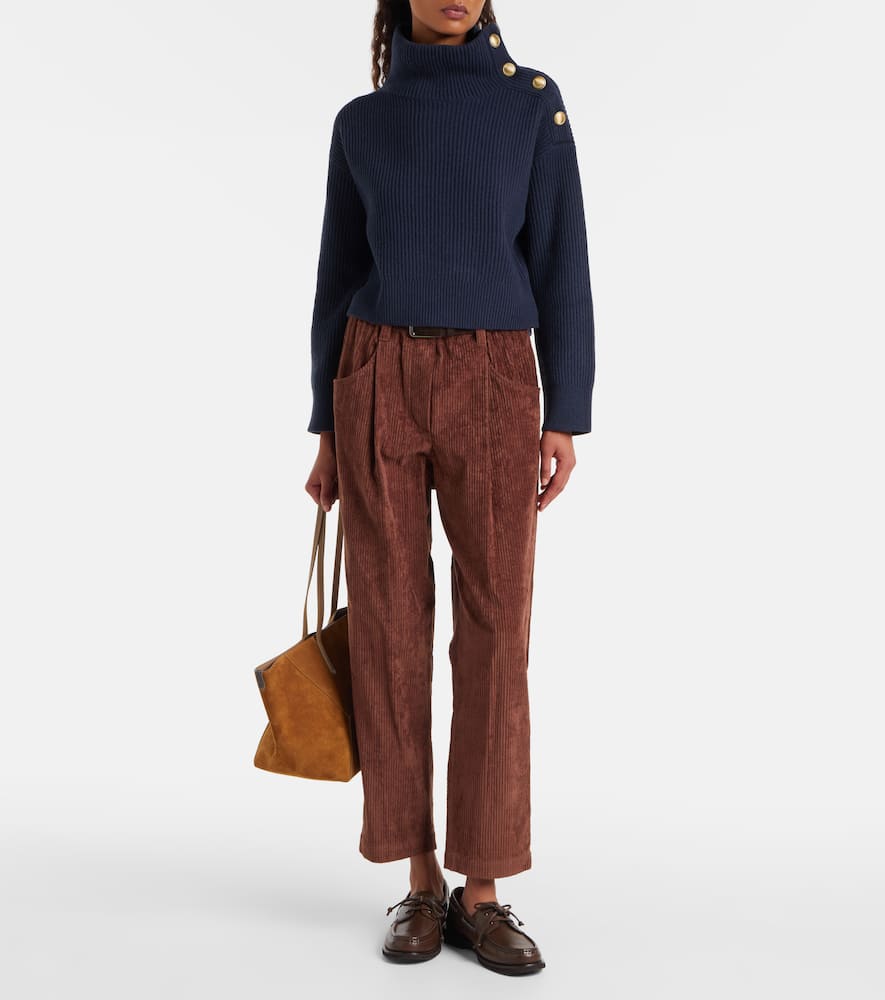Brunello Cucinelli Wool, Cashmere, And Silk Sweater In Blue