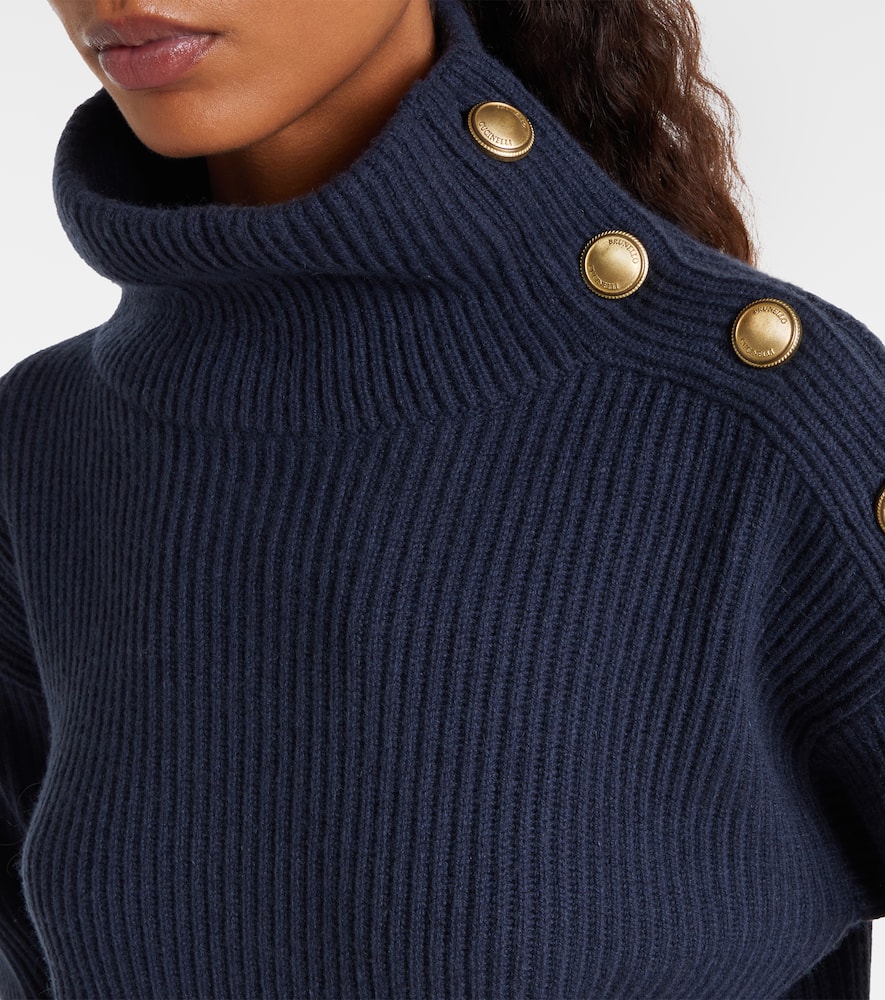 Brunello Cucinelli Wool, Cashmere, And Silk Sweater In Blue