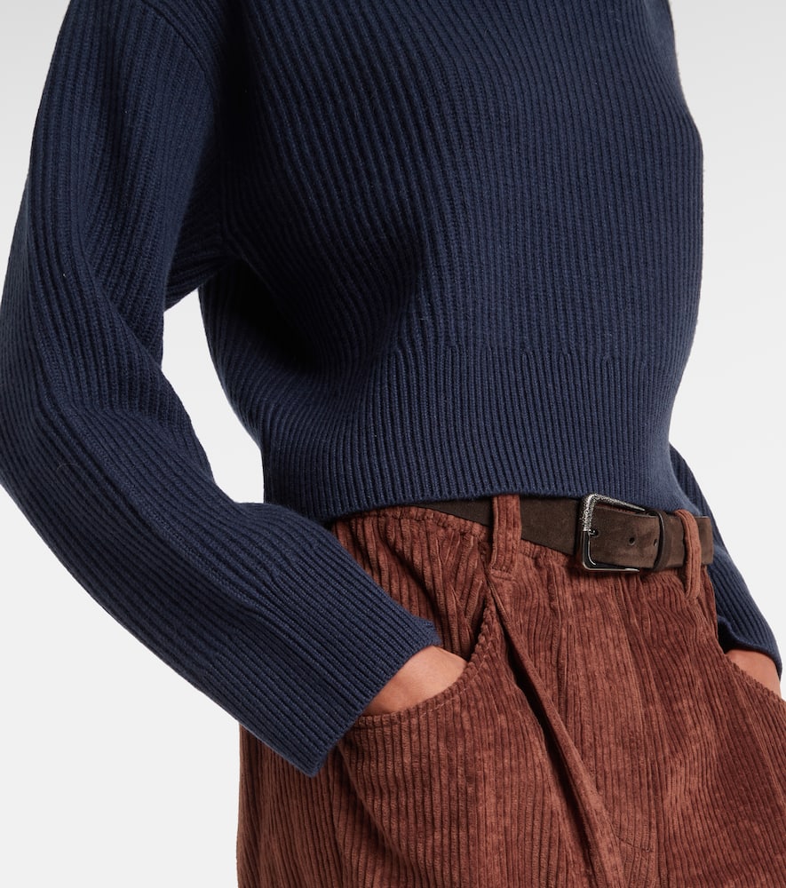Brunello Cucinelli Wool, Cashmere, And Silk Sweater In Blue