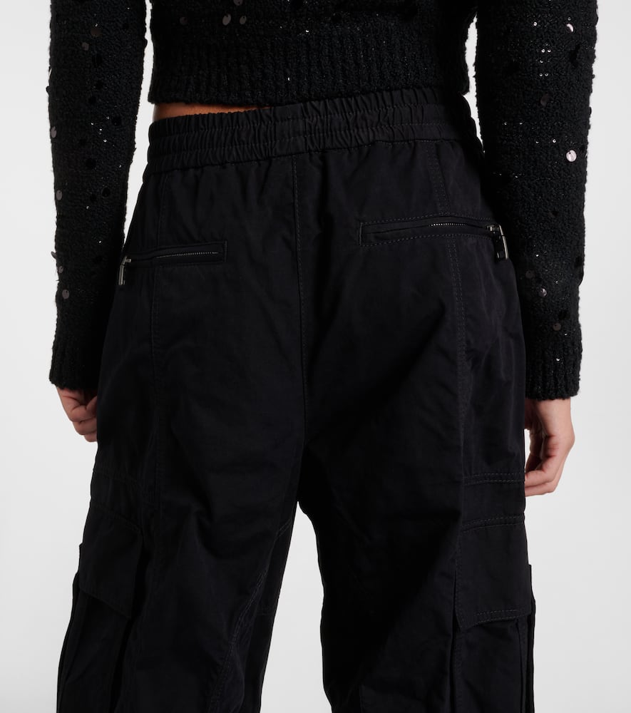 Dolce & Gabbana Black Cargo Pants With Elastic Waist With Faded Effect In Cotton Blend Woman In Black