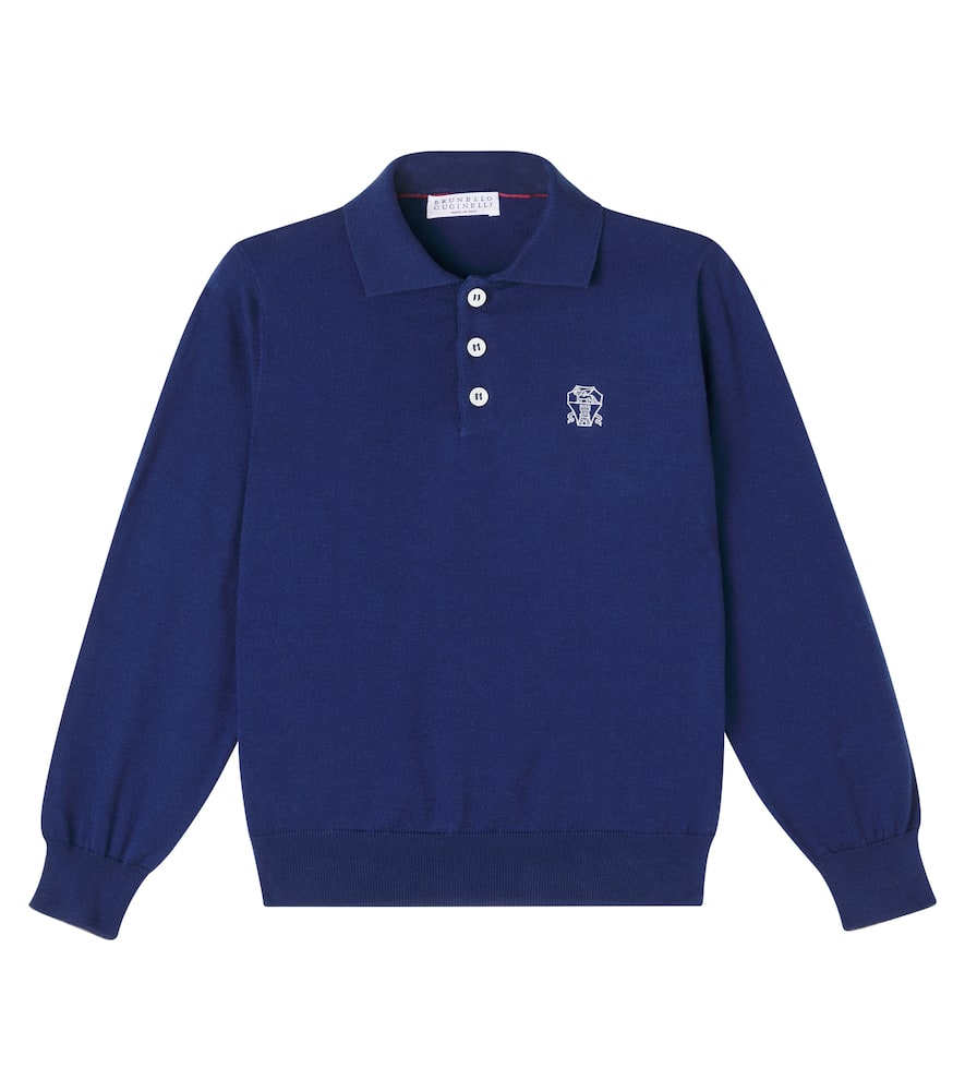 Brunello Cucinelli Logo Cotton Polo Shirt In Blue