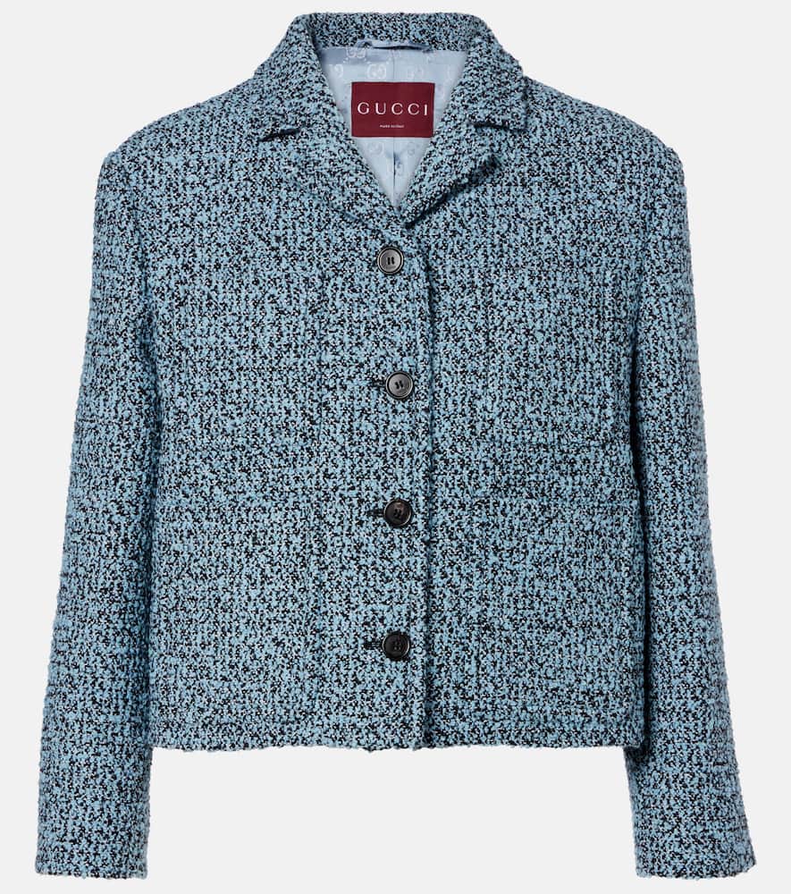 Gucci Cotton And Wool-blend Tweed Jacket In Blue