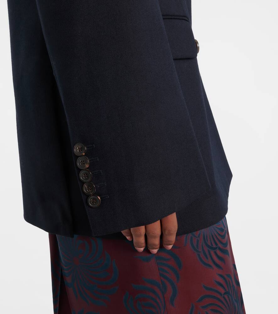 Dries Van Noten Womens Navy Bafy Crystal-embellished Double-breasted Wool Jacket In Blue