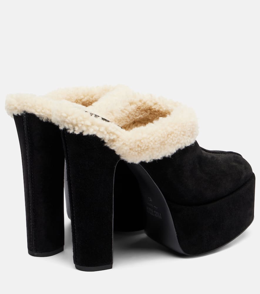 Paris Texas Malena 145 Suede Platform Mules In Black